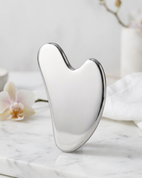 Lumessa Gua Sha Contour Tool aus poliertem Edelstahl